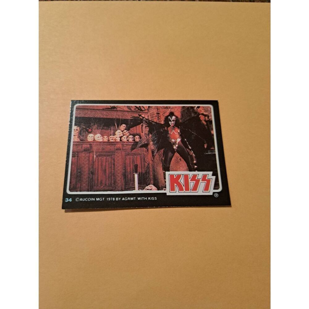 Vintage 1978 Aucoin Management AGRMT KISS Trading Card No 34 Collectible Rock